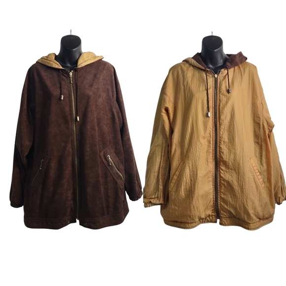 CS Signature Women's Brown Reversible Jacket Size L - Picture 1 of 10